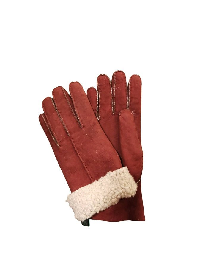 Guanto donna in camoscio e lana merinos Pelletteria Allegrini g307 bordeaux - Pelletteria Allegrini