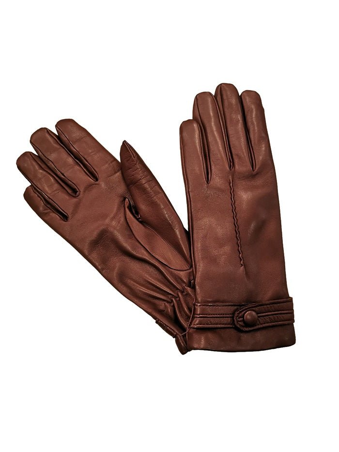 Guanto donna in pelle con bottoncino Pelletteria Allegrini Filippo G4656 bordeaux - Pelletteria Allegrini