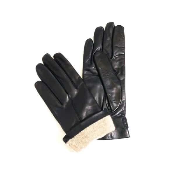 Guanto donna in pelle con bottoncino Pelletteria Allegrini Filippo G4656 nero - Pelletteria Allegrini
