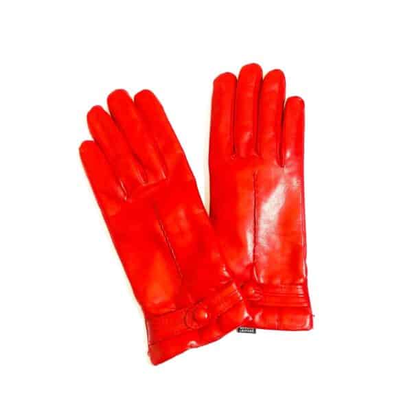 Guanto donna in pelle con bottoncino Pelletteria Allegrini Filippo G4656 rubino - Pelletteria Allegrini