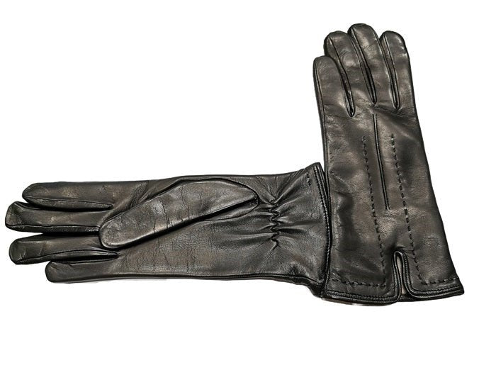 Guanto donna in pelle con dettaglio cuciture Pelletteria Allegrini Filippo G4758 Nero - Pelletteria Allegrini