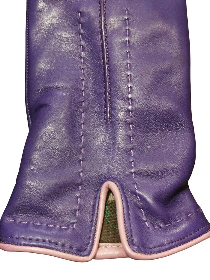 Guanto donna in pelle con dettaglio cuciture Pelletteria Allegrini Filippo G4758 Viola/Lilla - Pelletteria Allegrini