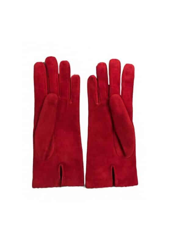 Guanto donna in pelle scamosciata Pelletteria Allegrini Filippo G300 rubino - Pelletteria Allegrini