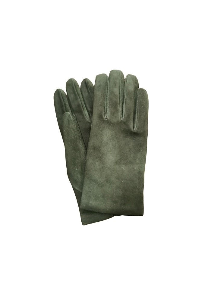 Guanto donna in pelle scamosciata Pelletteria Allegrini Filippo G300 verde bottiglia - Pelletteria Allegrini