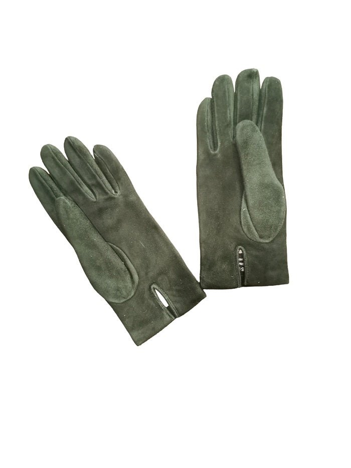 Guanto donna in pelle scamosciata Pelletteria Allegrini Filippo G300 verde bottiglia - Pelletteria Allegrini
