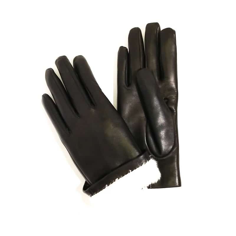 Guanto donna liscio in pelle fodera lapin Pelletteria Allegrini Filippo G303L Nero - Pelletteria Allegrini