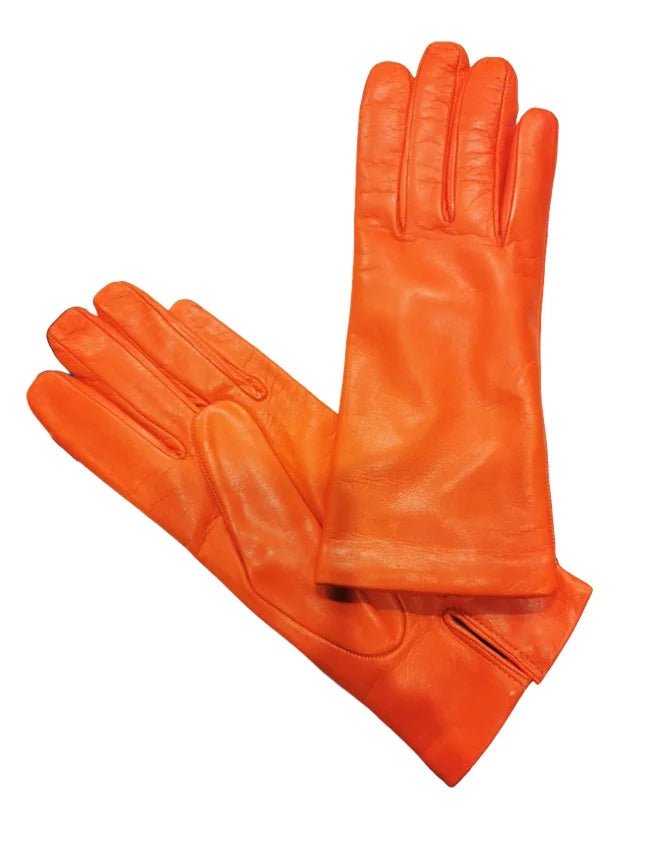 Guanto donna liscio in pelle Pelletteria Allegrini Filippo G303C arancio - Pelletteria Allegrini