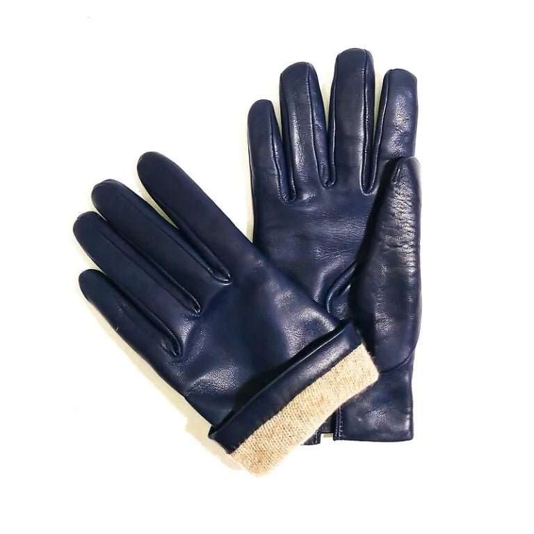 Guanto donna liscio in pelle Pelletteria Allegrini Filippo G303C Blu - Pelletteria Allegrini