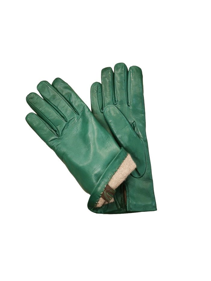 Guanto donna liscio in pelle Pelletteria Allegrini Filippo G303C verde - Pelletteria Allegrini