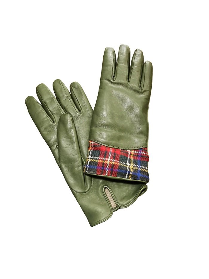 Guanto donna nappa e tartan Pelletteria Allegrini Filippo 234/TESS Verde/Tartan - Pelletteria Allegrini
