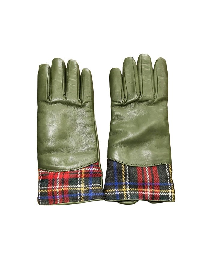 Guanto donna nappa e tartan Pelletteria Allegrini Filippo 234/TESS Verde/Tartan - Pelletteria Allegrini