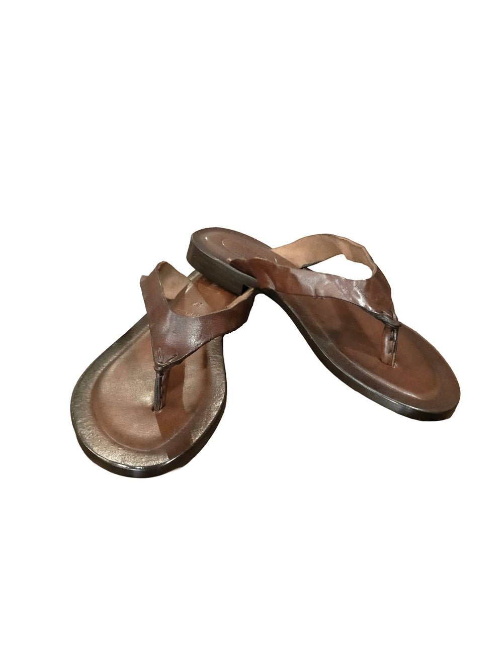 Infradito da donna in cuoio Pelletteria Allegrini Filippo W1366 Marrone - Pelletteria Allegrini