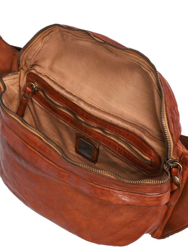 Marsupio a tracolla in pelle Campomaggi C014480ND X0001 cognac - Pelletteria Allegrini