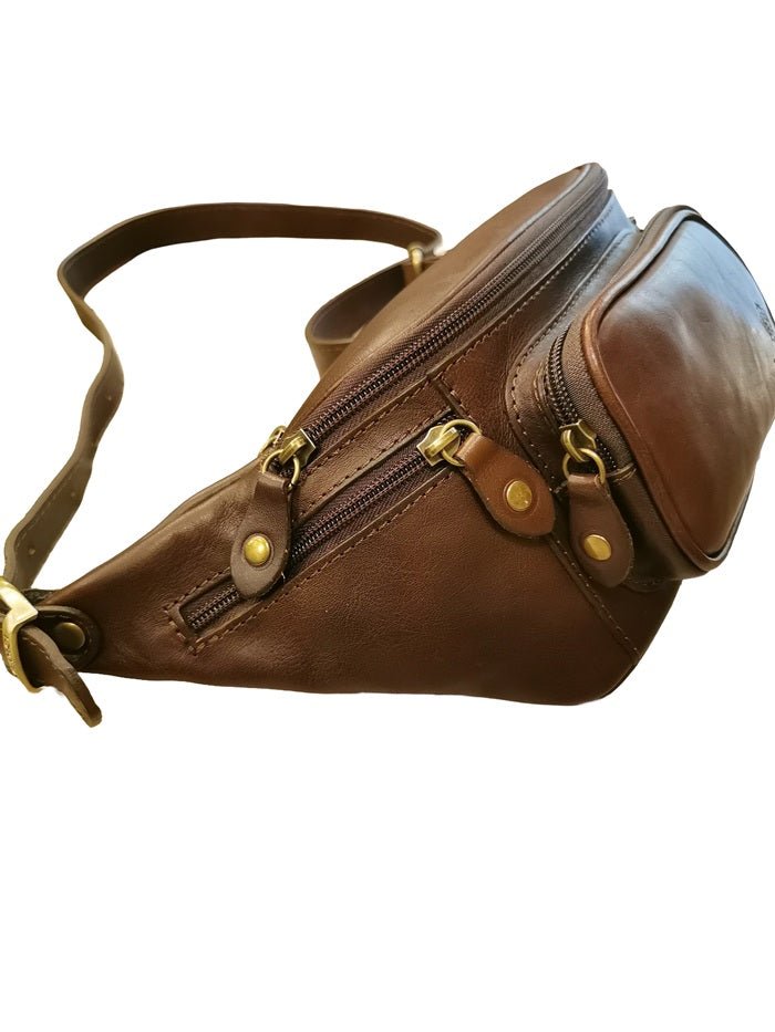 Marsupio in pelle I Medici 63/0890 Testa di moro - Pelletteria Allegrini