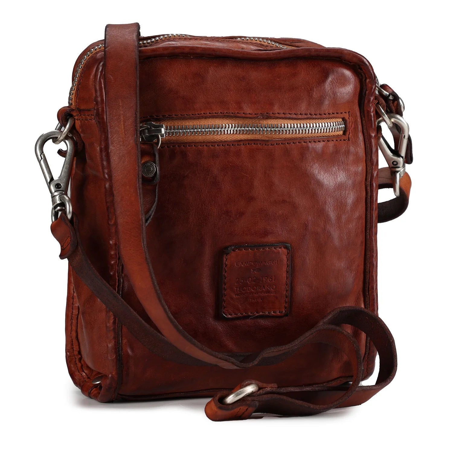 Mini borsa a tracolla Cipresso Campomaggi C044600ND X2298 cognac - Pelletteria Allegrini