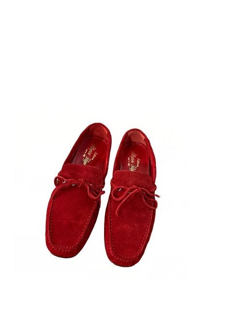 Mocassino camoscio uomo Pelletteria Allegrini Filippo 3744 Rosso - Pelletteria Allegrini