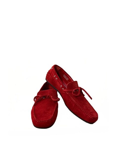 Mocassino camoscio uomo Pelletteria Allegrini Filippo 3744 Rosso - Pelletteria Allegrini