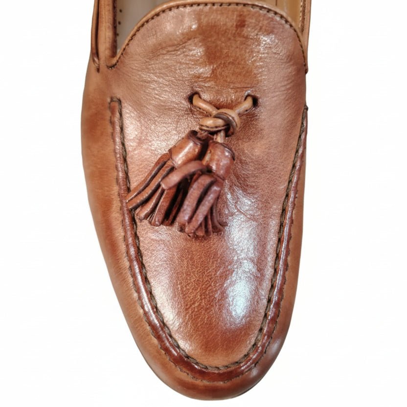 Mocassino donna con nappine Pelletteria Allegrini Filippo D429 Coker - Pelletteria Allegrini