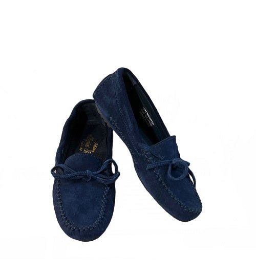 Mocassino donna in camoscio Pelletteria Allegrini Filippo 4326 Blu - Pelletteria Allegrini