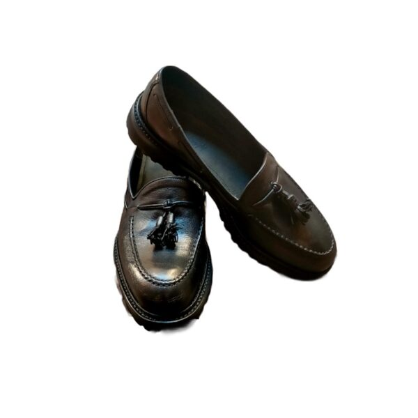 Mocassino donna in pelle c/nappine Pelletteria Allegrini Filippo NUMANA Nero - Pelletteria Allegrini