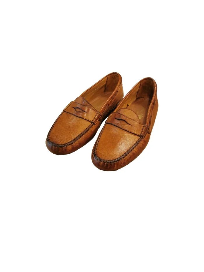 Mocassino donna in pelle Pelletteria Allegrini Filippo 5108 Cuoio - Pelletteria Allegrini