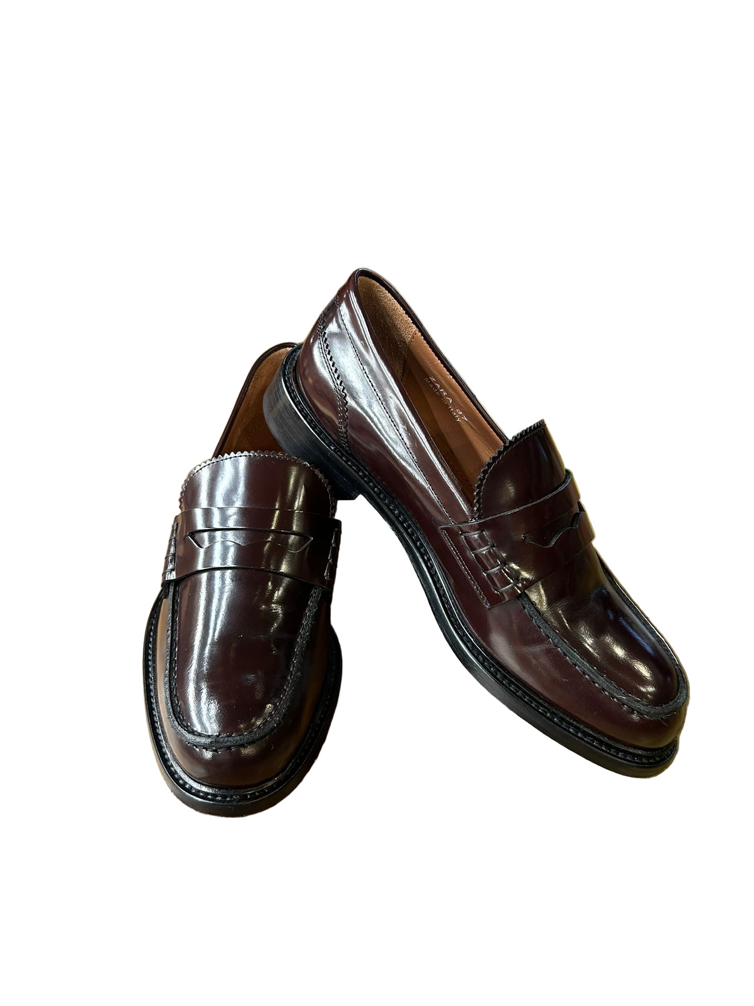 Mocassino donna in pelle Pelletteria Allegrini Filippo ZARA Bordeaux - Pelletteria Allegrini