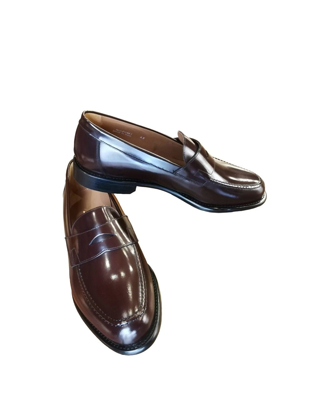 Mocassino in pelle uomo Pelletteria Allegrini Filippo NOZOMI Bordeaux - Pelletteria Allegrini