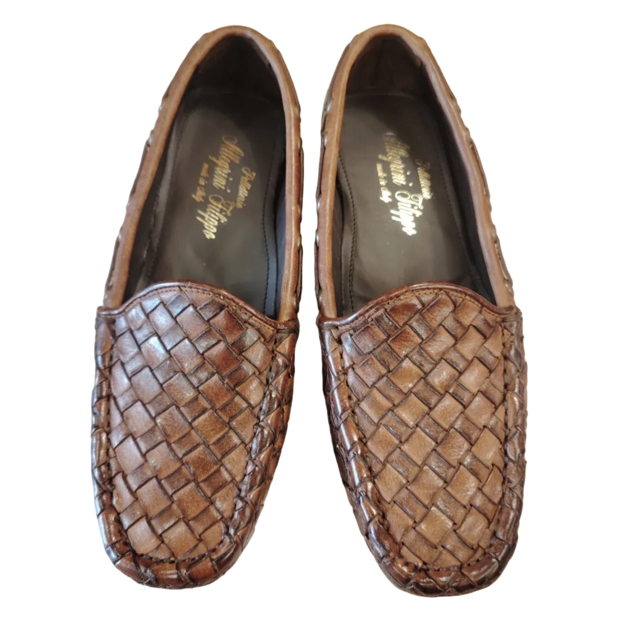 Mocassino intrecciato donna in pelle Pelletteria Allegrini Filippo D748 Cerro - Pelletteria Allegrini