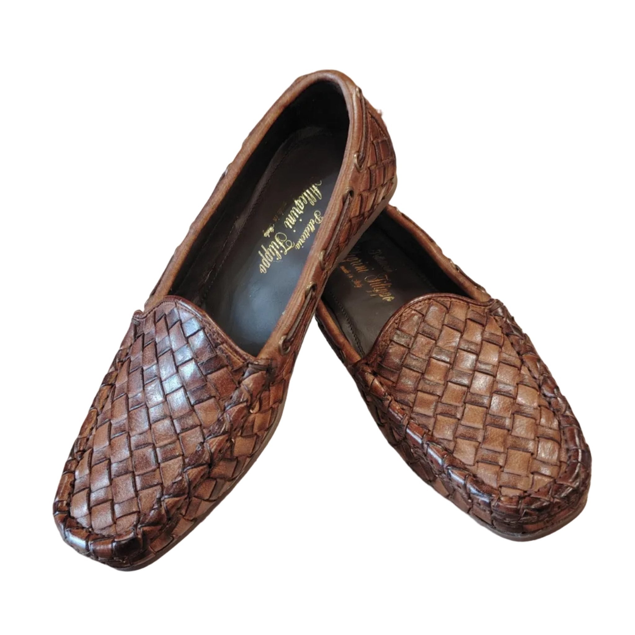 Mocassino intrecciato donna in pelle Pelletteria Allegrini Filippo D748 Cerro - Pelletteria Allegrini