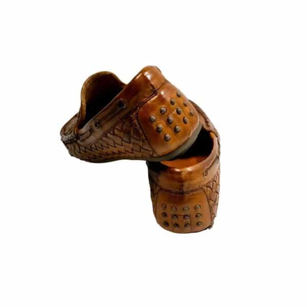 Mocassino intrecciato uomo in pelle Pelletteria Allegrini Filippo A748 cerro - Pelletteria Allegrini