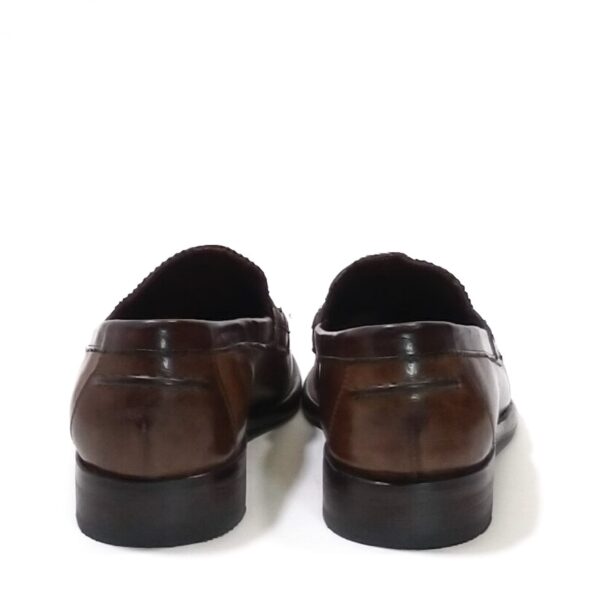 Mocassino uomo in pelle Pelletteria Allegrini Filippo 1253 Marrone - Pelletteria Allegrini