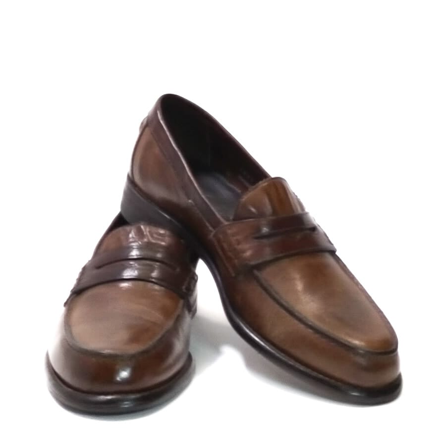Mocassino uomo in pelle Pelletteria Allegrini Filippo 1253 Marrone - Pelletteria Allegrini