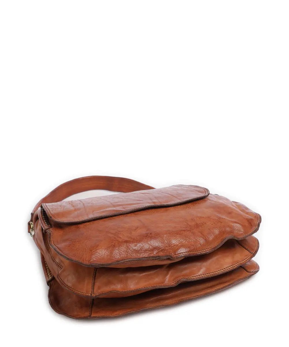 Monospalla Enza in pelle Campomaggi C041840ND X0007 cognac - Pelletteria Allegrini