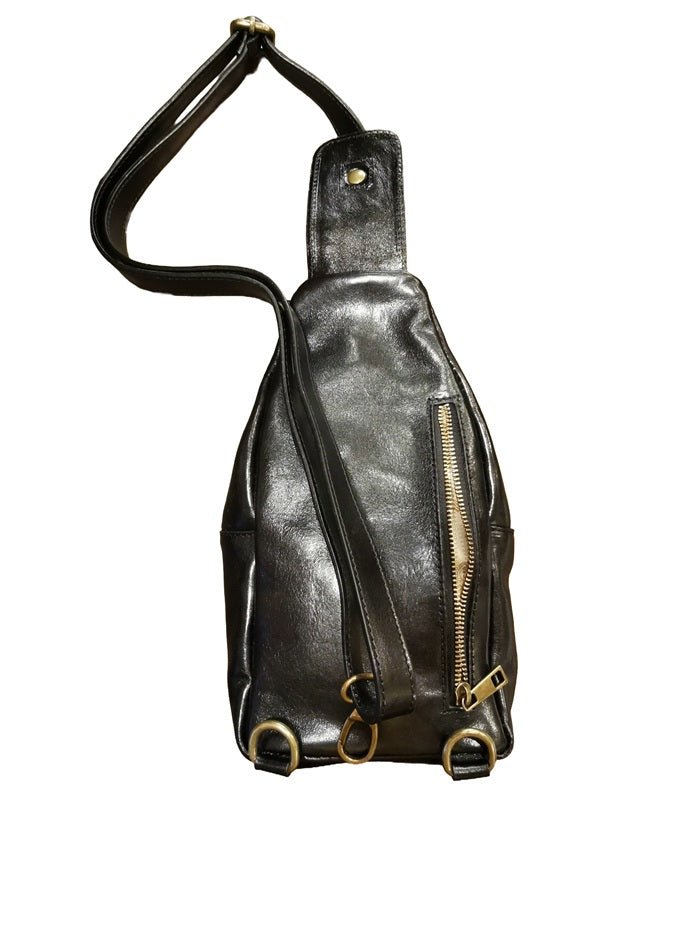 Monospalla in pelle I Medici 63/960 Nero - Pelletteria Allegrini