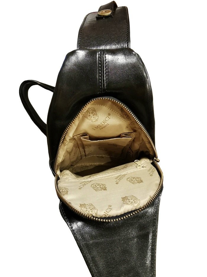 Monospalla in pelle I Medici 63/960 Nero - Pelletteria Allegrini