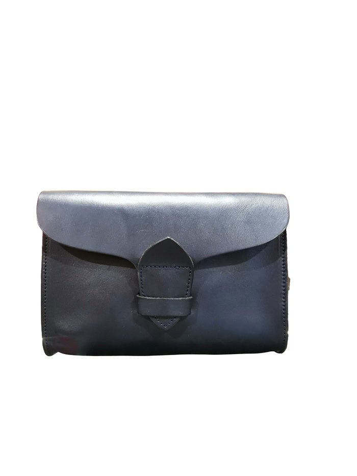 Pochette rigida in pelle Pelletteria Allegrini Filippo 1620 Blu - Pelletteria Allegrini