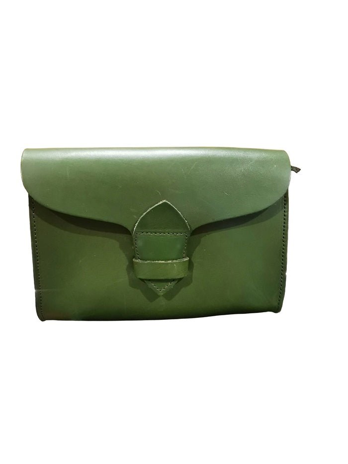 Pochette rigida in pelle Pelletteria Allegrini Filippo 1620 Verde militare - Pelletteria Allegrini