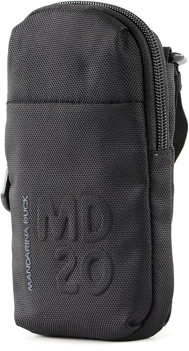 Porta telefono con tracolla in tessuto MD Mandarina Duck P10QMPN2 Nero - Pelletteria Allegrini