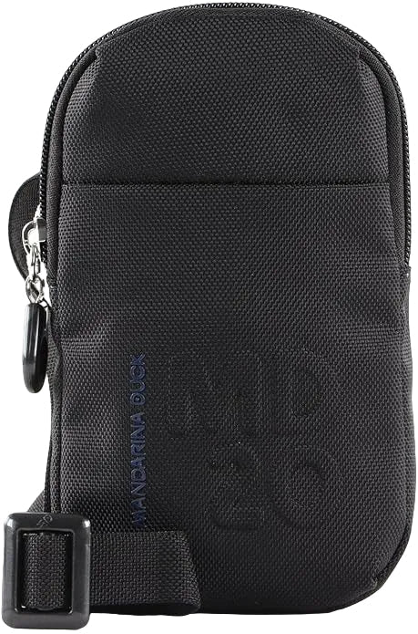 Porta telefono con tracolla in tessuto MD Mandarina Duck P10QMPN2 Nero - Pelletteria Allegrini