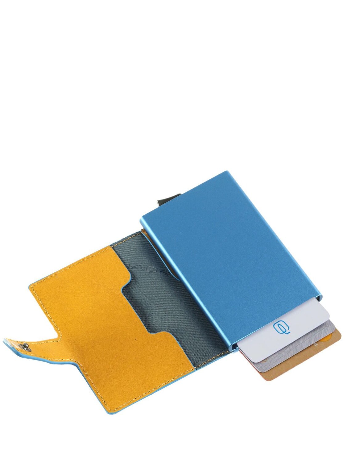 Portacarte in alluminio e pelle Piquadro PP5649B2BLR Giallo - Pelletteria Allegrini