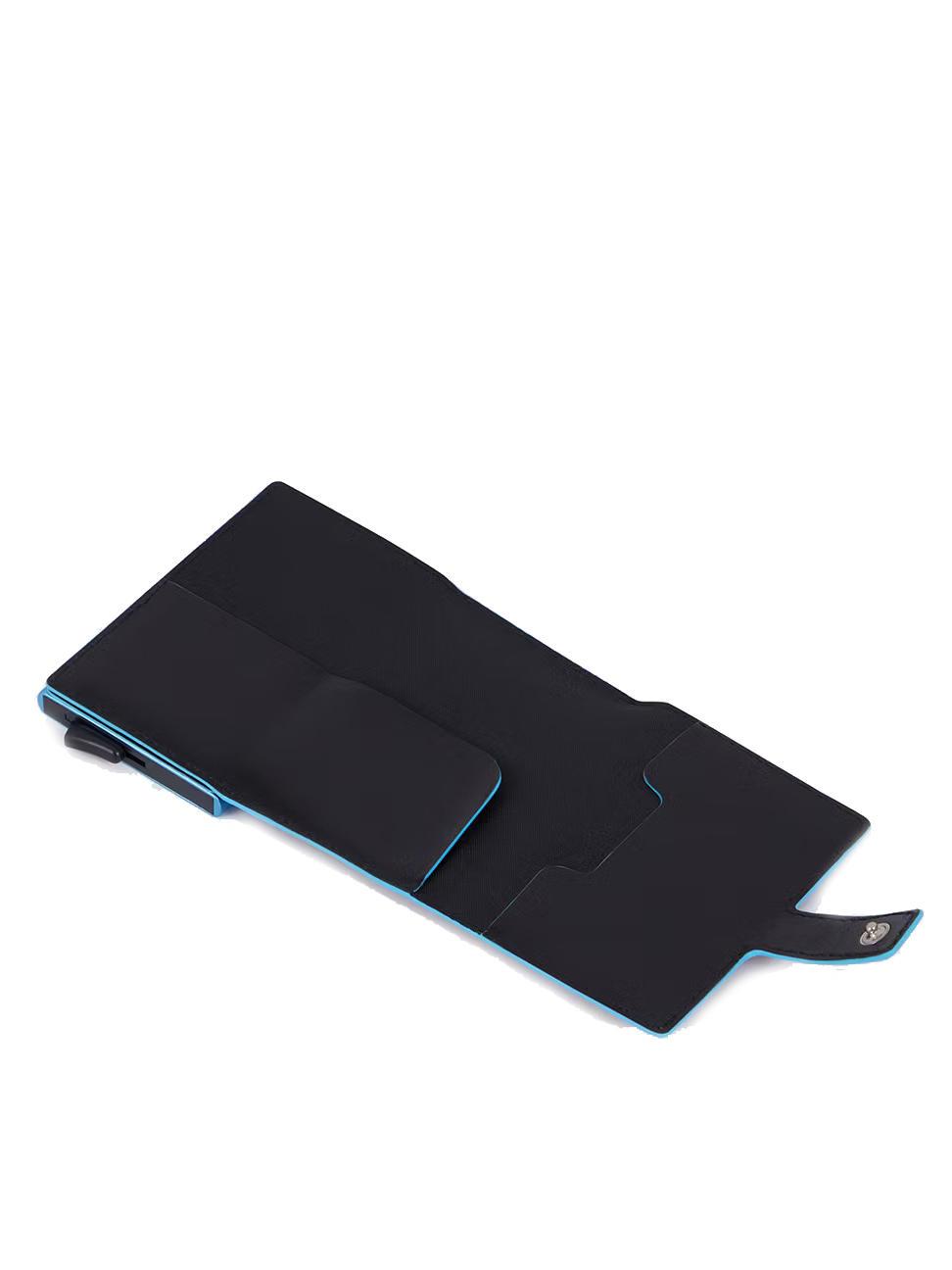 Portacarte in alluminio e pelle Piquadro PP5649B2BLR Nero - Pelletteria Allegrini