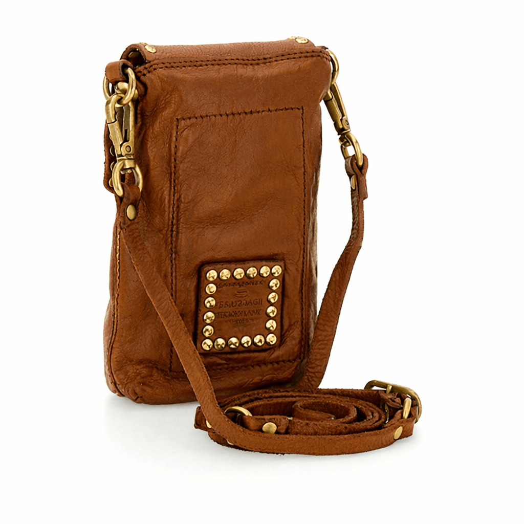 Portacellulare in pelle Tina - Kura Campomaggi C039570ND X0007 cognac - Pelletteria Allegrini