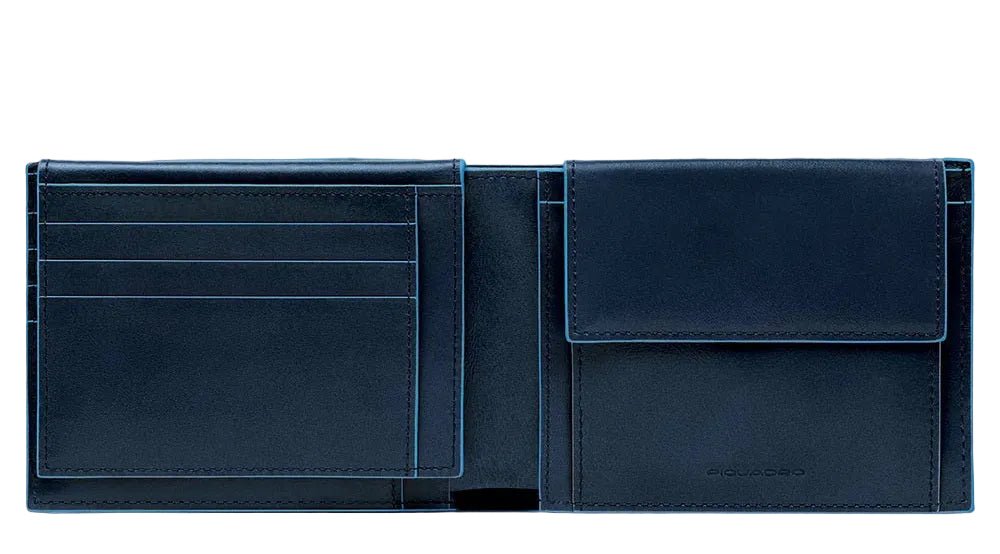 Portafogli uomo con porta documenti Piquadro PU1392B2R Blu - Pelletteria Allegrini