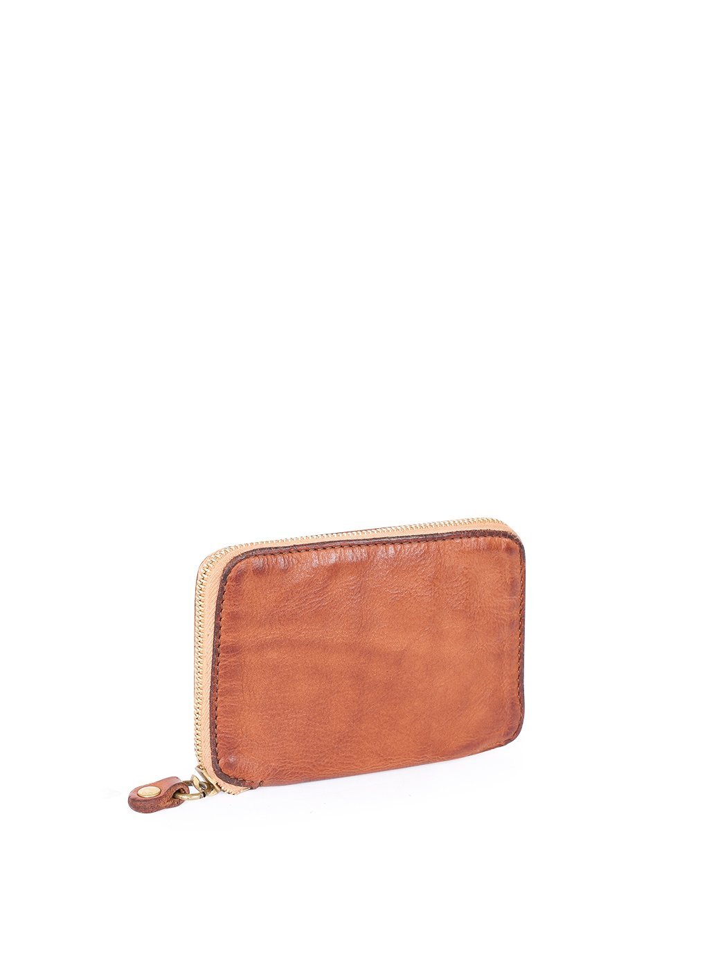 Portafoglio con zip in pelle Campomaggi C002060ND X0001 cognac - Pelletteria Allegrini