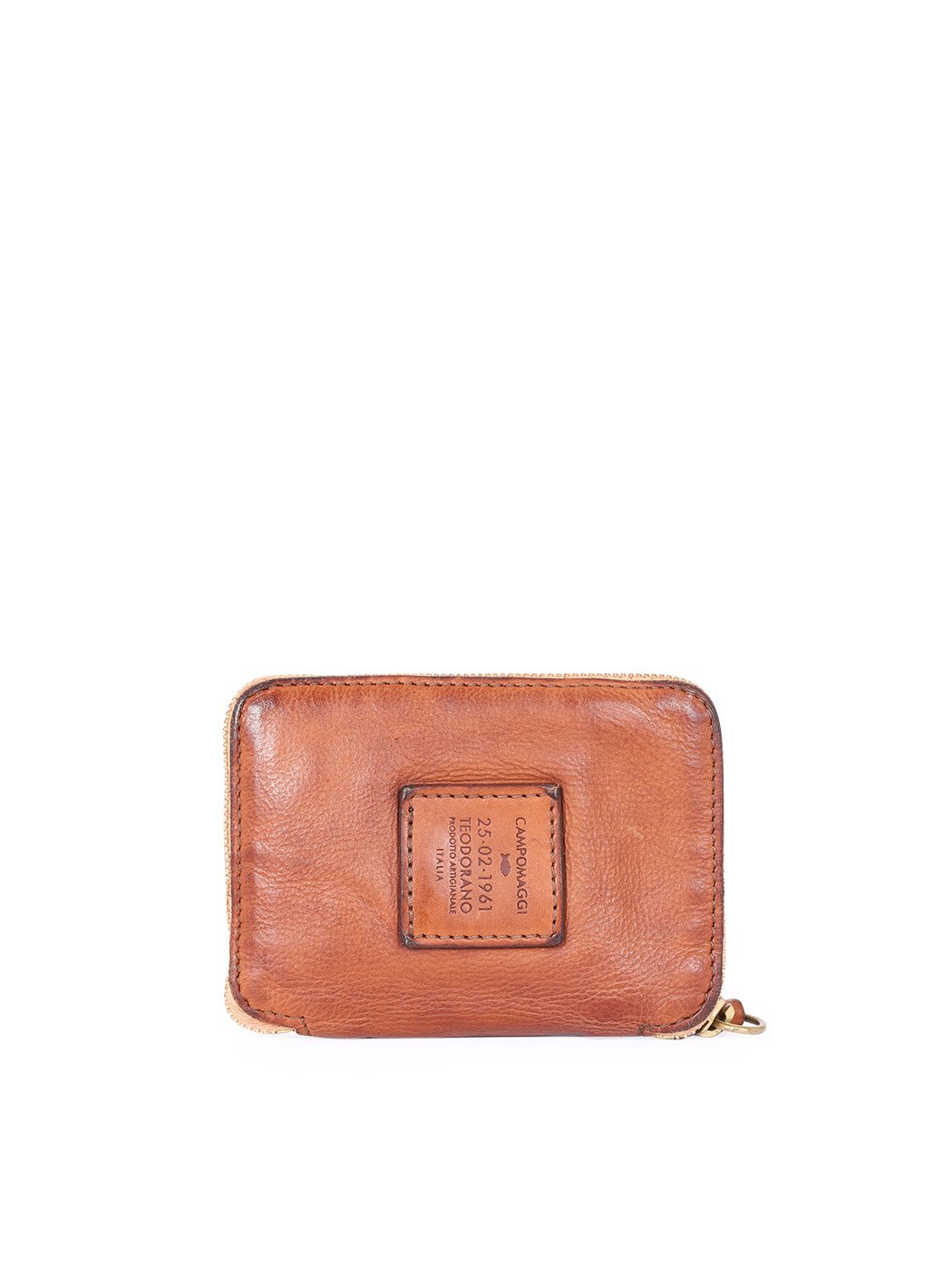 Portafoglio con zip in pelle Campomaggi C002060ND X0001 cognac - Pelletteria Allegrini