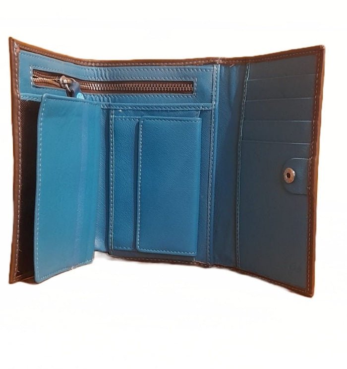 Portafoglio in pelle con patta Gabs GMoney05 Noce - Pelletteria Allegrini