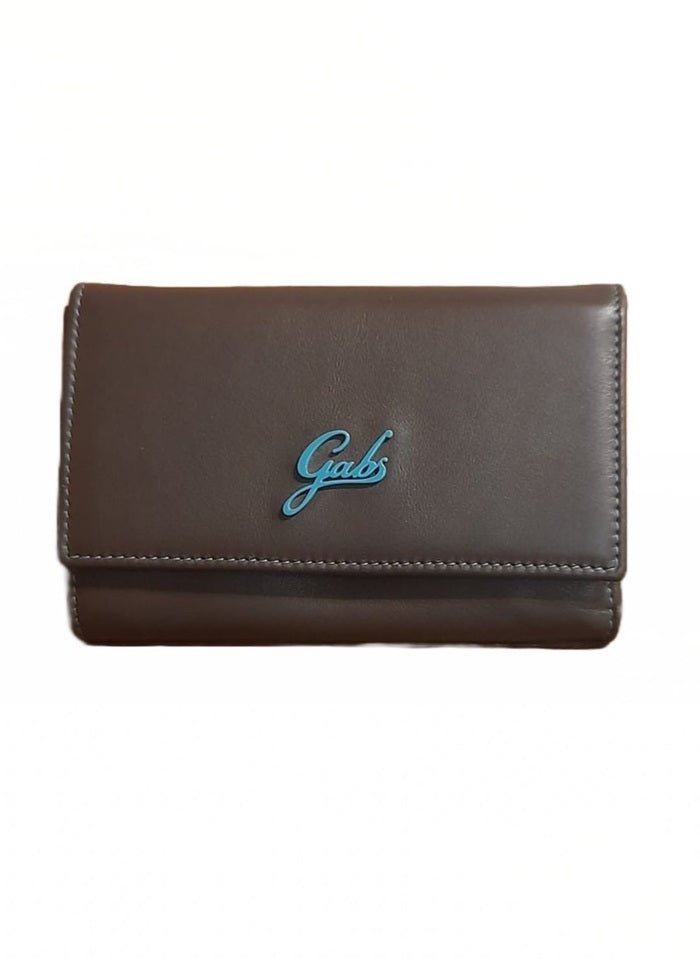 Portafoglio in pelle con patta Gabs GMoney05 Noce - Pelletteria Allegrini