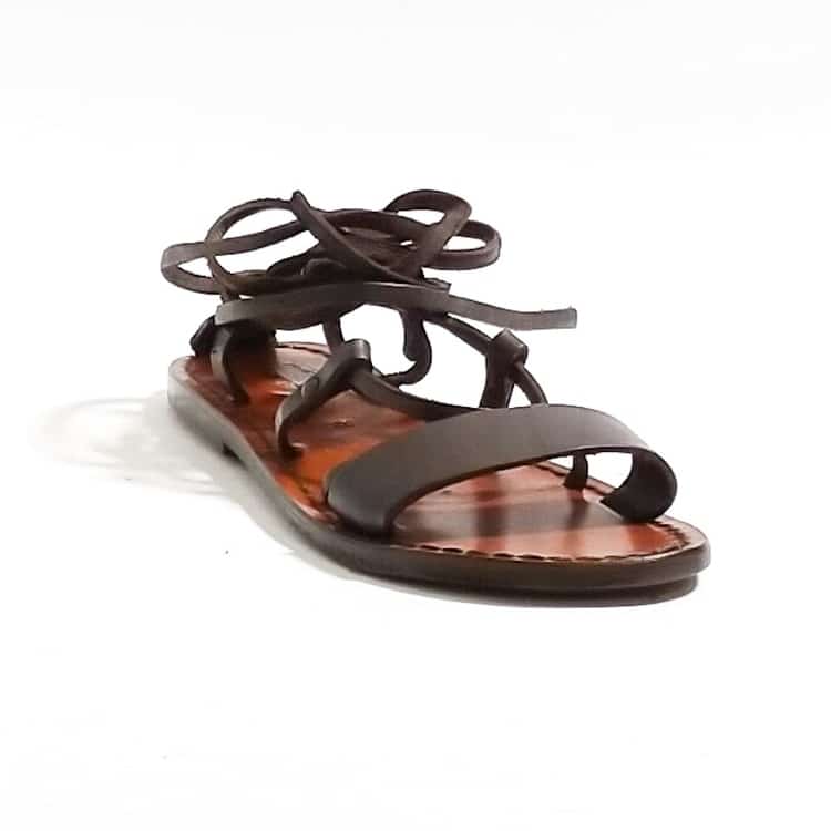 Sandali in cuoio alla schiava donna Pelletteria Allegrini Filippo 519D testa di moro - Pelletteria Allegrini