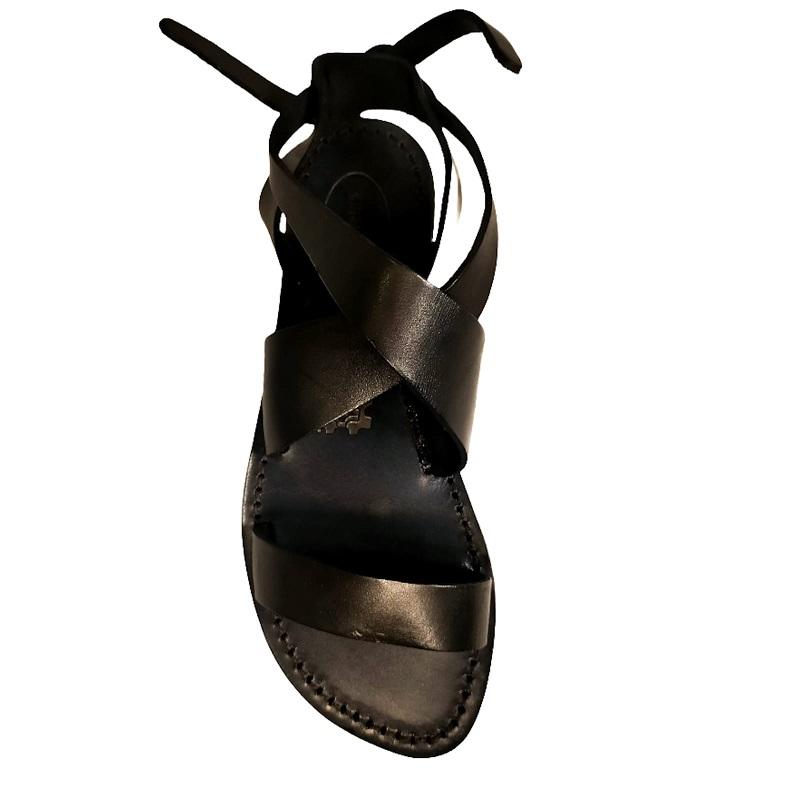 Sandali in cuoio incrociato donna Pelletteria Allegrini Filippo 570D nero - Pelletteria Allegrini