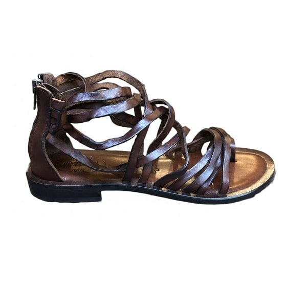 Sandali in cuoio incrociato donna Pelletteria Allegrini Filippo W0964 marrone - Pelletteria Allegrini